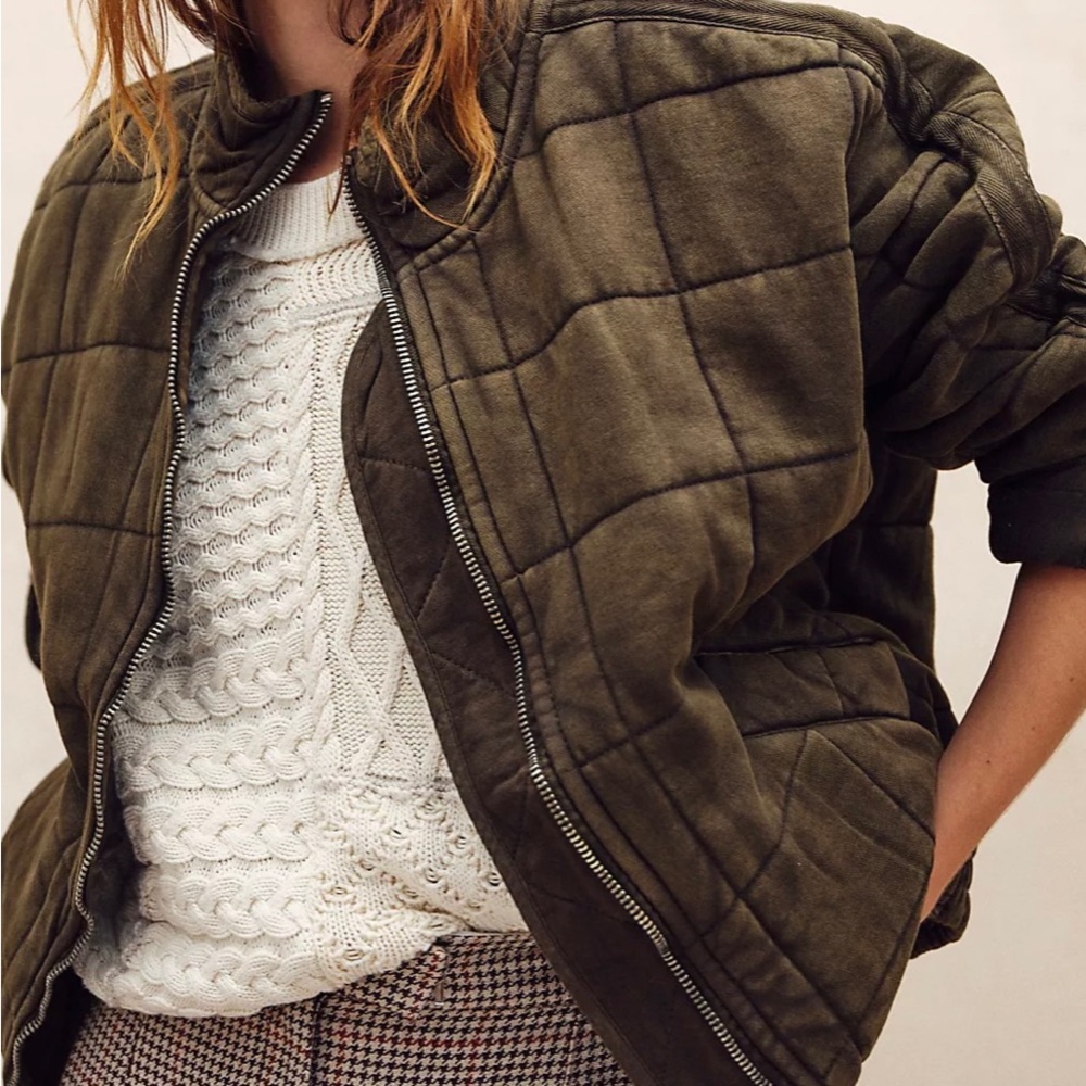 NWT Free People Quilted Dolman Jacket M